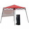 Outsunny 7' X 7' Garden Foldable Pop Up Gazebo Tent With Backpack & Adjustable Legs Outdoor Party Canopy, Red & Black