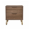 Avira Mid-Century Modern 20\" Nightstand in Brown (2-Drawer)