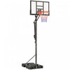 Soozier 4.4-10ft Portable Basketball Hoop with Wheels and 44.5\" Backboard