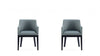 Gansevoort Modern Wood Vegan Leather Armchair in Pewter - Set of 2