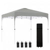 Outsunny 10' X 10' Pop Up Canopy Tent With Sand Bags, Upf 50+ Instant Sun Shelter, Tents For Parties, Height Adjustable, With Wheeled Carry Bag, For Outdoor, Garden, Patio, Grey