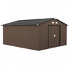 Outsunny 11' X 13' Garden Storage Shed W/ Steel Foundation Kit, Brown