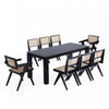 Hamlet and Rockaway Modern Industry Chic 9-Piece Dining Set in Black and Natural Dining Room Set