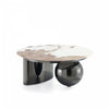 Laurel Modern Glam Sintered Stone Top Coffee Table in Black