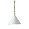 Dainolite Princeton 1 Light Pendant 24\" Dia Aged Brass Finish White Shade Lamp