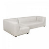 Lukas Contemporary Modern 118\" Left-Facing 2-Piece Sectional Sofa in Cream