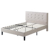 Ibidun Upholstered Platform Bed with Headboard in Beige - Full Size