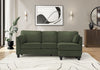 Upholstered Sofa Chaise Lounger, Chaise Lounge, Dark Green Fabric, Modern, Contemporary Sofa