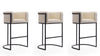 Cosmopolitan Mid-Century Modern Metal Upholstered Barstool in Cream - Set of 3 Bar Stool