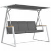 Outsunny 3-seat Patio Swing Chair Outdoor Porch Swing W/ Adjustable Canopy
