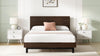 Tricia Wood Platform Bed with Headboard in Dark Brown - Queen Size