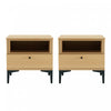 Amara Modern 20\" Nightstand in Light Oak (1-Drawer) - Set of 2