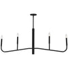 Dainolite Eleanor 4 Light Horizontal Chandelier Matte Black Lamp