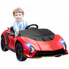 Qaba 12v Electric Car For Kids, Battery Powered Ride-On Lamborghini Autentica Licensed Kids Car With Butterfly Doors, Remote Control, 4 Wheels Spring Suspension, Soft Start, Lights, Red