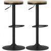 HOMCOM Wooden Bar Stools Set of 2 Adjustable Swivel Barstools Natural Black