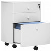 HOMCOM 3-Drawer Filing Cabinet with Lock, Mobile File Cabinet, White