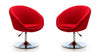 Hopper Modern Upholstered Swivel Lounge Chair in Red - Set of 2 Accent Chair