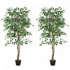 Outsunny 5.3 FT Potted Artificial Tree Ficus for Indoor Home Decor