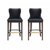 Blair Modern Wood Upholstered Barstool in Black - Set of 2 Bar Stool