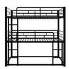Jenny Twin Triple Space-saving Metal Bed With 3 Sleeping Levels, Black