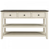 Wendy Solid Wood Console Table With 3 Drawers And 2 Open Shelves,beige Accent Cabinet