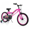 Costway 18\" Led Lighted Kids Bike With Adjustable Seat Coaster Brake Training Wheels Pink