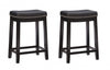 Claridge Faux Leather Black Backless Counter-Height Stool - Set of 2