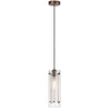 Dainolite Pasha 1 Light Pendant Oil Brushed Bronze Finish Clear/Frosted Glass Lamp