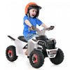 Costway Kids Ride On Atv 4 Wheeler Quad Toy Car 6v Battery Powered Motorized Toy White