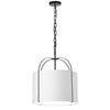 Dainolite Quincy 1 Light Pendant Matte Black White Shade Lamp
