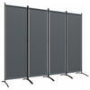 Outsunny Room Divider, 5.6ft Folding Privacy Screen, Dark Grey