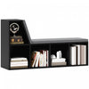 HOMCOM 5-Cubby Bookcase with Cushioned Reading Nook, Black