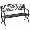 Outsunny 50\" Garden Bench, Patio Porch Decorative Chair, Black