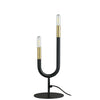 Dainolite Wand 2 Light Table Lamp Matte Black/Aged Brass Finish