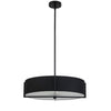Dainolite Preston 4 Light Pendant 21\" Dia Matte Black Black Shade Lamp