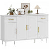 HOMCOM 55\" Modern Sideboard Buffet Cabinet with Soft-Close Doors White