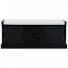 Boyce Solid Wood Storage Bench With 4-door Shoe Cabinet With Cushion - Black