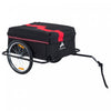 Aosom Bicycle Trailer Bike Cargo Trailer Garden Utility Cart Tool Carrier With Removable Cover, Red