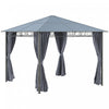 Outsunny 10' X 10' Polycarbonate Hardtop Gazebo Canopy Outdoor Patio Gazebo With Aluminum Frame & Curtains, Dark Grey