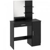 HOMCOM Vanity Table, Makeup Table with Mirror and Storage Shelves, Black