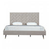 Crosby Modern Upholstered Velvet King Bed in Greige
