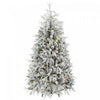 HOMCOM 6ft Prelit Christmas Tree, Flocked Xmas Tree, Green and White