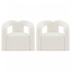 Darian Modern Boucle Lounge Chair in White - Set of 2