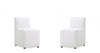 Anna Square Modern Vegan Leather Dining Chair in White - Set of 2