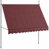 Outsunny 10' X 4' Retractable Awning, Freestanding & Non-screw, Wine Red
