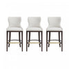 Blair Modern Wood Upholstered Barstool in White - Set of 3 Bar Stool