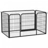 Pawhut Metal Dog Cat Exercise Pet Playpen, 50.75-inch X 33-inch X 27.5-inch, Black