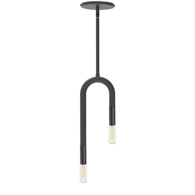 Dainolite Wand 2 Light Pendant Matte Black Lamp|Luminaire suspendu Wand de Dainolite avec fini noir mat et 2 ampoules