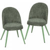 HOMCOM Dining Chairs Set of 2 with Velvet Fabric Upholstery, Dark Green