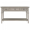 Sabina Solid Wood Console Table With 3 Drawers And Shelf - Grey Wash